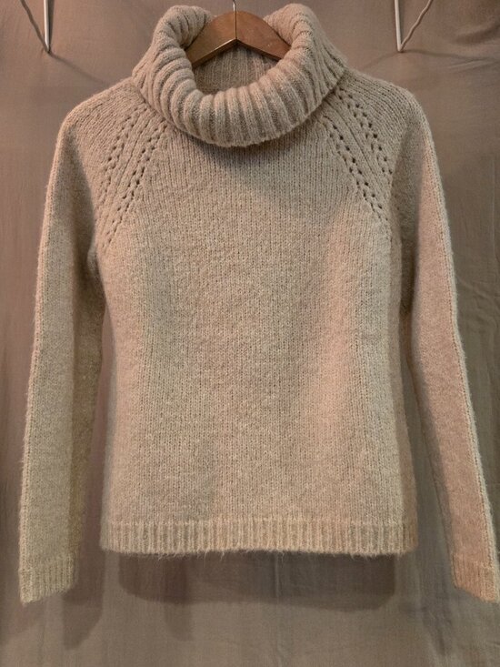 LOFT Sweaters - LOFT Turtleneck Sweater Cream Chunky Knit Alpaca Wool Blend Size M